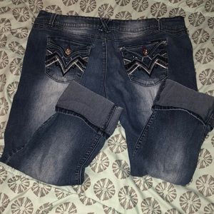 Blue jean capris pants